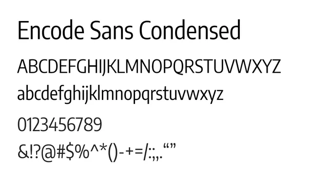 Encode Sans Condensed, modern, clean