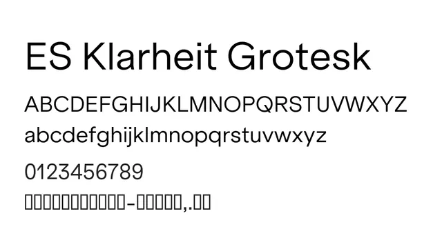 ES Klarheit Grotesk, modern, clean
