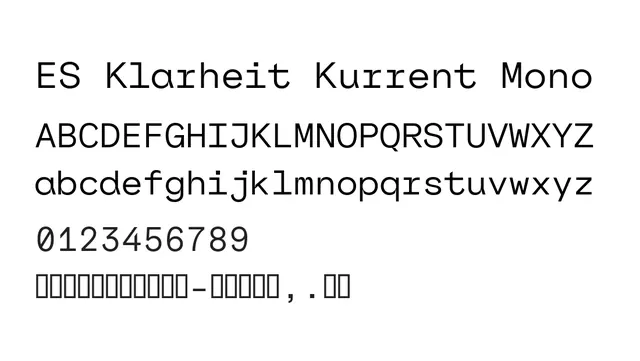 ES Klarheit Kurrent Mono, modern, technical