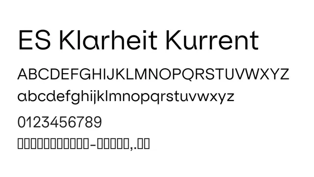 ES Klarheit Kurrent, modern, warm