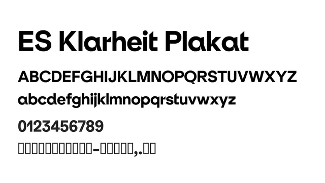 ES Klarheit Plakat, bold, brutalist