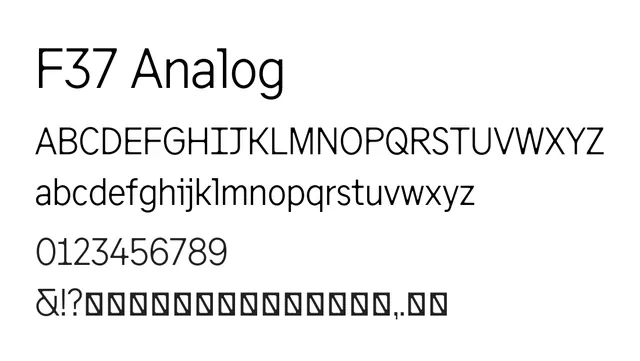 F37 Analog, modern, clean