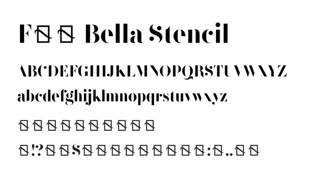 F37 Bella Stencil, geometric, modern