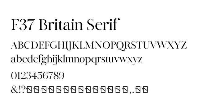 F37 Britain Serif, warm, traditional