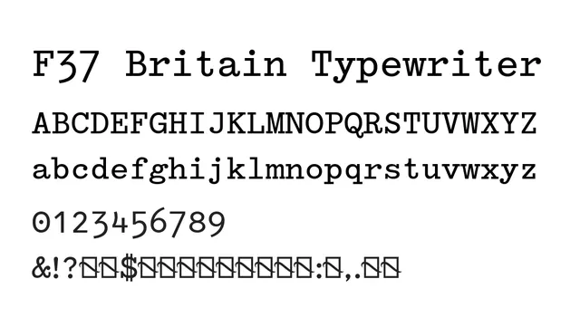 F37 Britain Typewriter, mechanical, technical