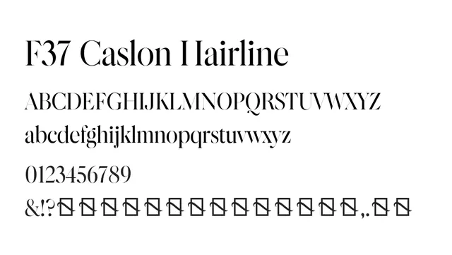 F37 Caslon Hairline, elegant, refined