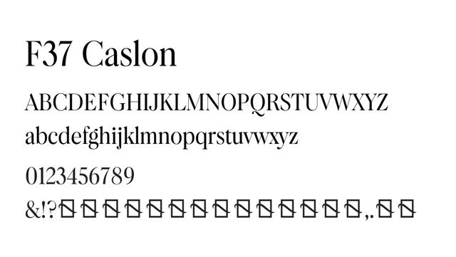 F37 Caslon, elegant, classical