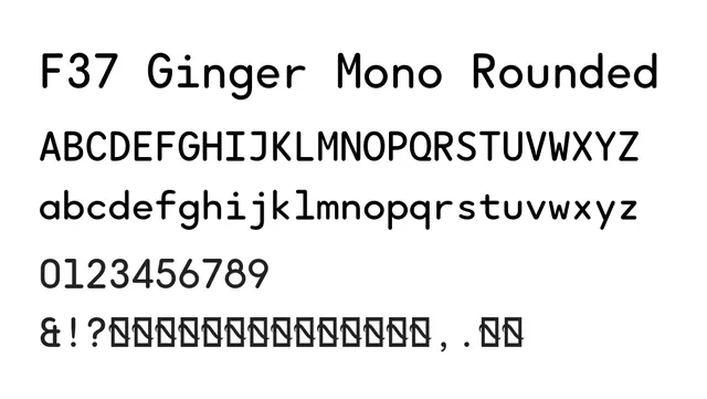 F37 Ginger Mono Rounded, modern, clean