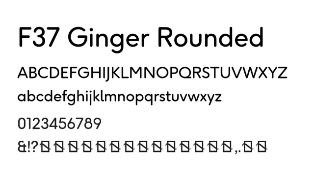 F37 Ginger Rounded, modern, playful