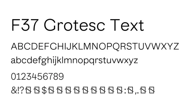 F37 Grotesc Text, modern, clean