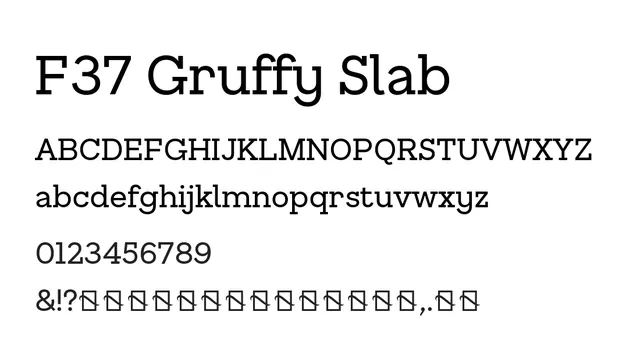 F37 Gruffy Slab, modern, confident