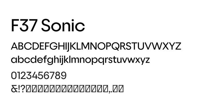 F37 Sonic, modern, bold