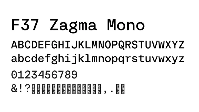 F37 Zagma Mono, technical, functional