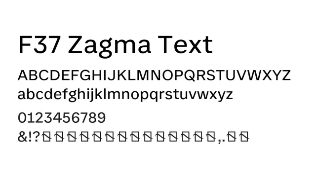 F37 Zagma Text, modern, friendly