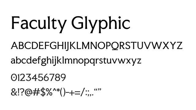 Faculty Glyphic, modern, clean