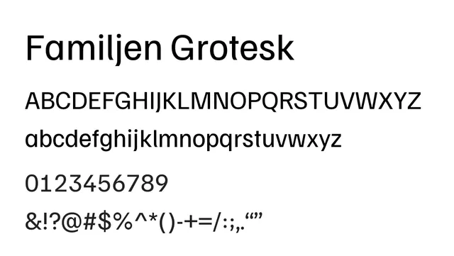 Familjen Grotesk, modern, clean
