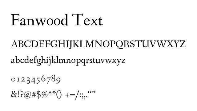 Fanwood Text, traditional, classic