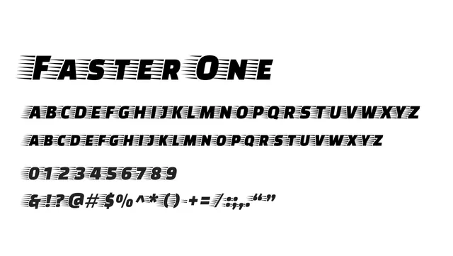Faster One, bold, italic