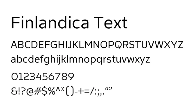 Finlandica Text, modern, clean