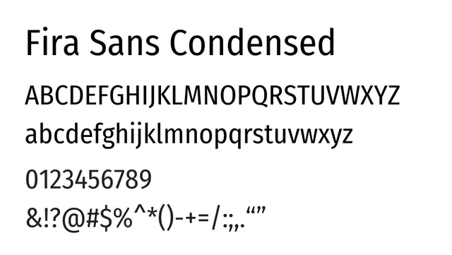Fira Sans Condensed, modern, clean