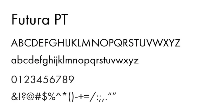 Futura PT, elegant, geometric