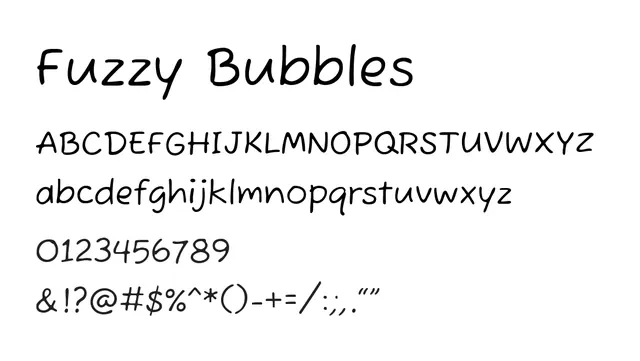 Fuzzy Bubbles, playful, casual