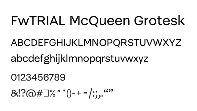 FwTRIAL McQueen Grotesk, bold, contemporary