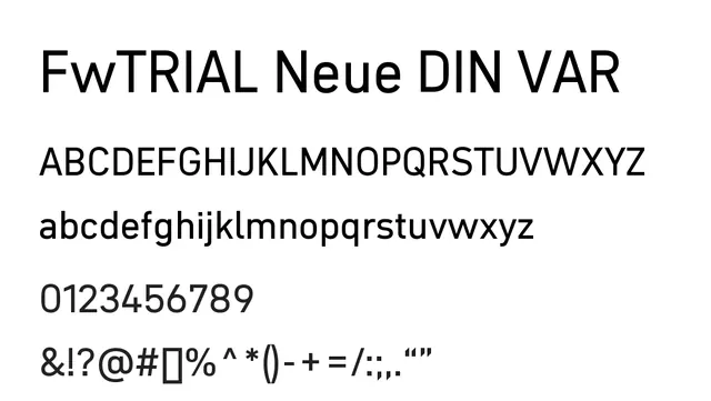FwTRIAL Neue DIN VAR, modern, clean