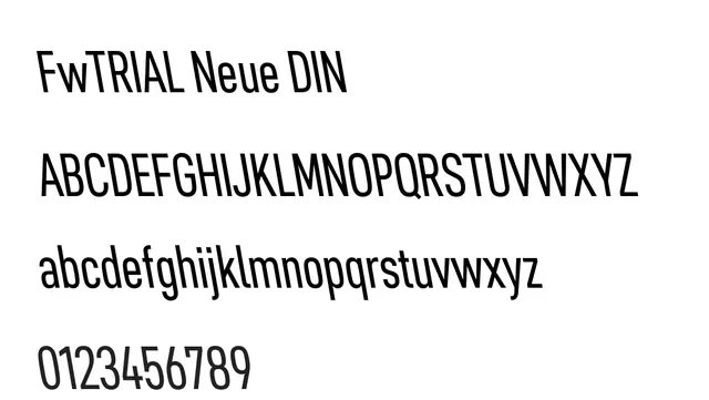 FwTRIAL Neue DIN, modern, technical