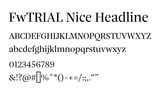 FwTRIAL Nice Headline, elegant, high-contrast