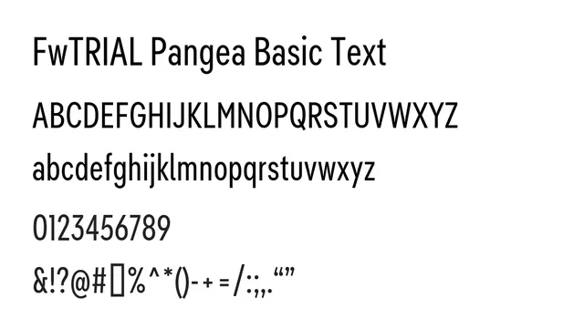 FwTRIAL Pangea Basic Text, modern, clean