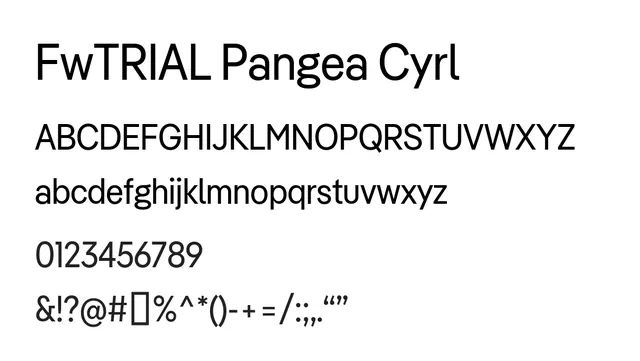 FwTRIAL Pangea Cyrl, modern, clean