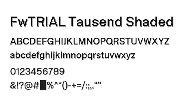 FwTRIAL Tausend Shaded, bold, dimensional