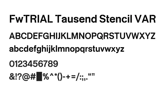 FwTRIAL Tausend Stencil VAR, modern, bold