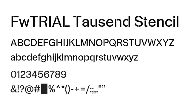 FwTRIAL Tausend Stencil, modern, bold