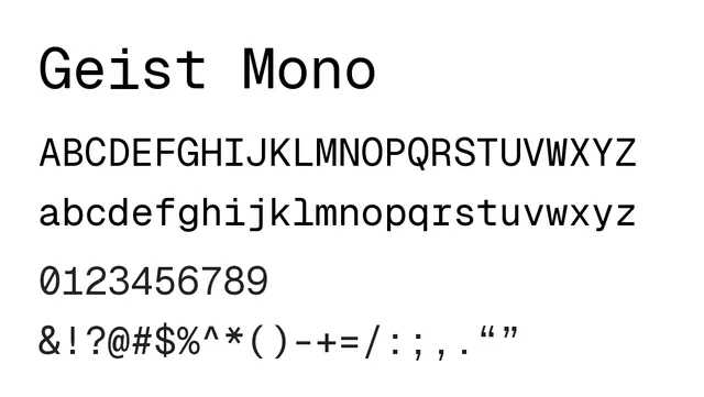 Geist Mono, technical, clean