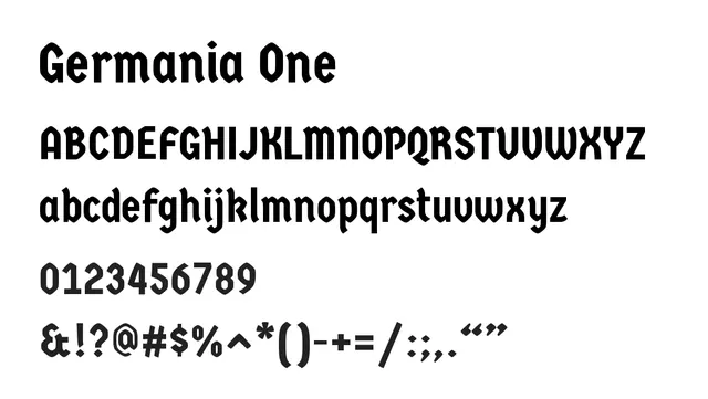 Germania One, bold, condensed