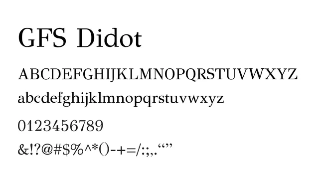 GFS Didot, elegant, classical
