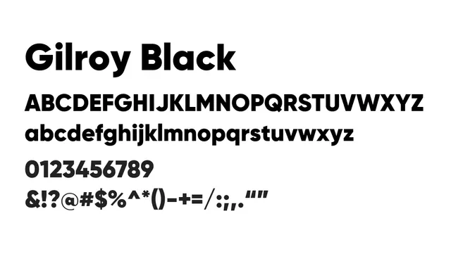 Gilroy Black, bold, modern