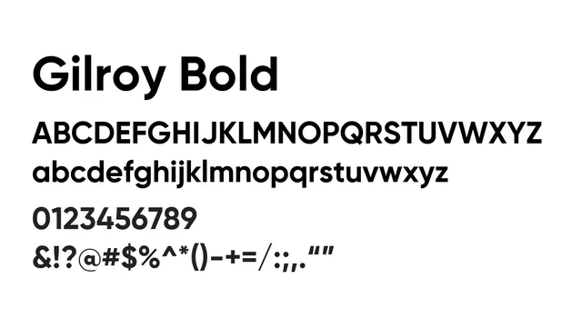 Gilroy Bold, modern, confident
