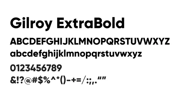 Gilroy ExtraBold, modern, bold