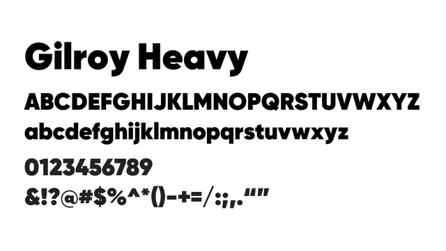 Gilroy Heavy, modern, clean