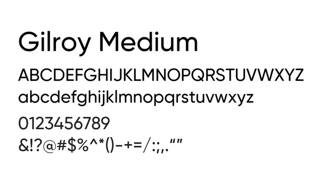 Gilroy Medium, modern, clean