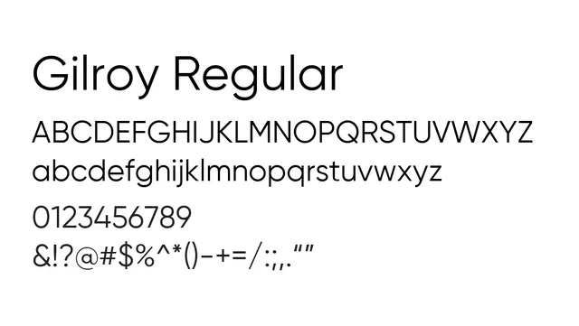 Gilroy Regular, modern, clean