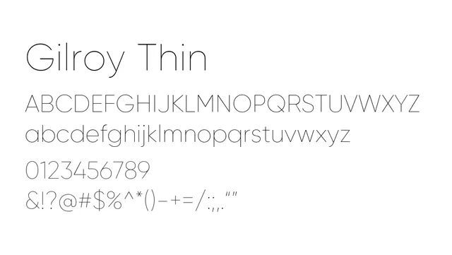 Gilroy Thin, modern, clean