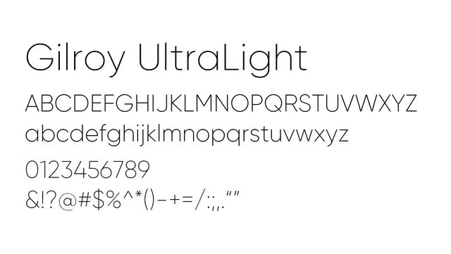 Gilroy UltraLight, modern, clean