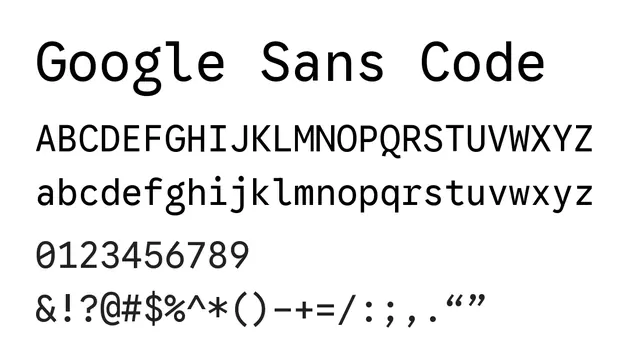 Google Sans Code, technical, minimal