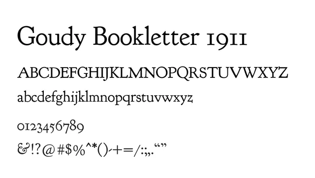 Goudy Bookletter 1911, elegant, classic