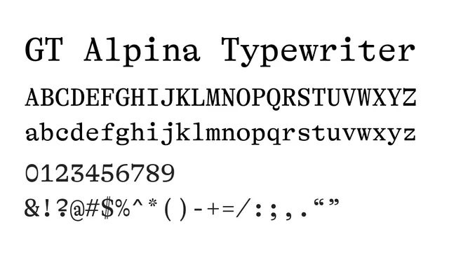 GT Alpina Typewriter, retro, technical