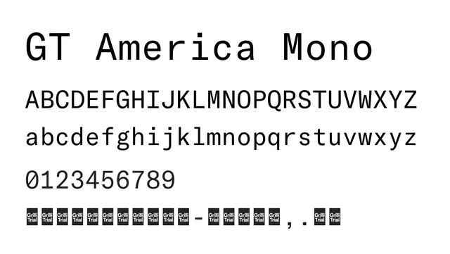 GT America Mono, technical, geometric